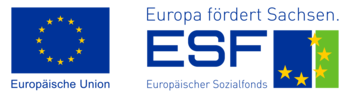 Logo der Europäische Union und ESF - Europa fördert Sachsen.